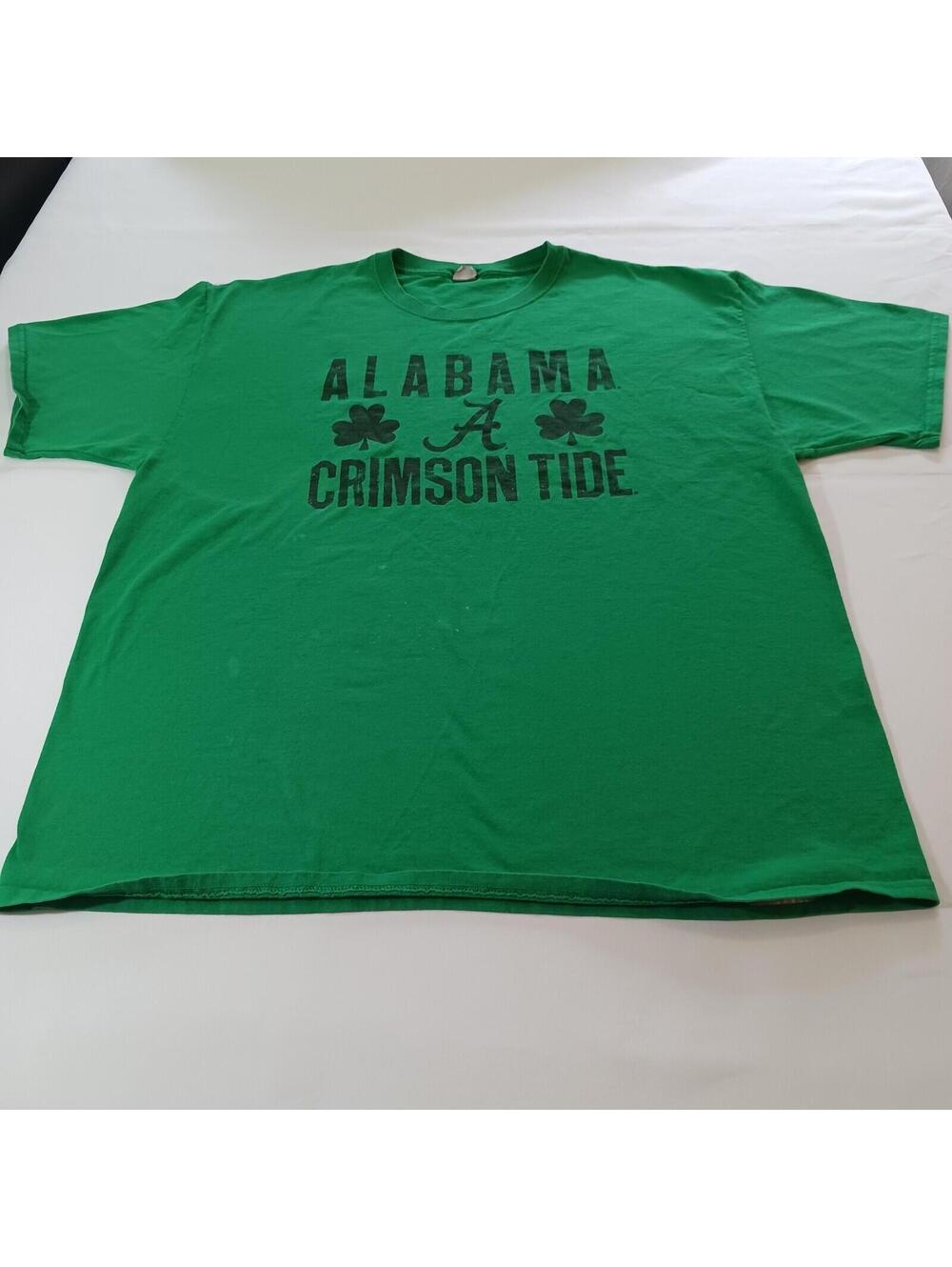 Hanes Alabama Crimson Tide Men’s Green & Black Cotton T-Shirt 2XL Crewneck
